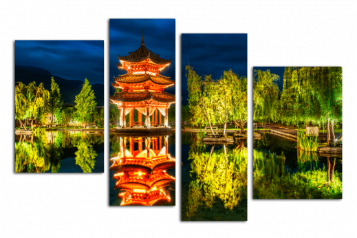 Модульная картина Вечерний Китайский парк