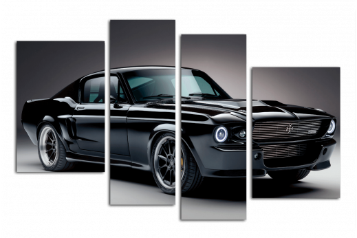 Модульная картина Ford Mustang Черная